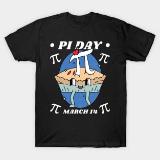 Pi Day March 14 Cute Cartoon Pi Pie T-Shirt